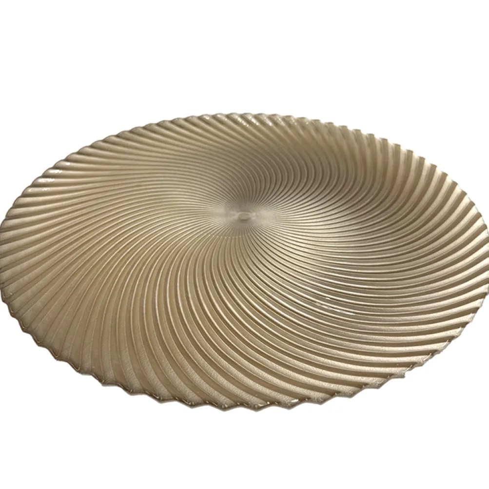 Omni Swirl - Glass Charger Plate in Champagne (Item # 0347)