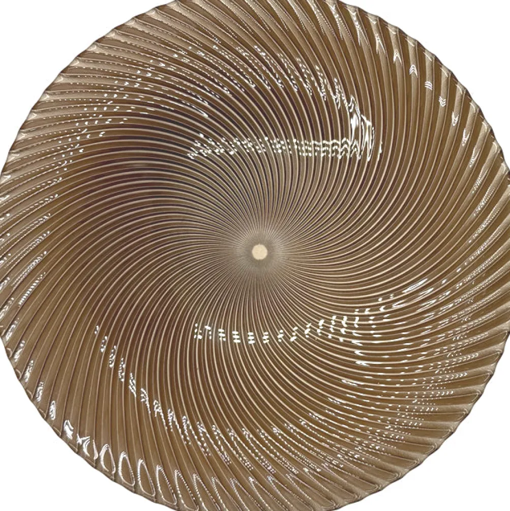 Omni Swirl - Glass Charger Plate in Bronze (Item # 0347)