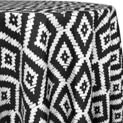 Onyx (Poly Print) Table Linen in Black / White