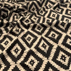 Onyx (Poly Print) Table Napkin in Black / Taupe