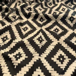 Onyx (Poly Print) Table Runner in Black / Taupe