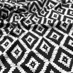 Onyx (Poly Print) Table Runner in Black / White