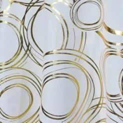Orbit (Metallic Print) Table Runner in White and Gold