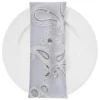 Paisley Floret Sequins (w/ Poly Lining) Table Napkin in White