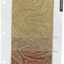Paisley Jacquard Table Linen in Gold and Ivory