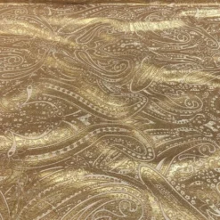 Paisley Jacquard Table Linen in Gold and Ivory