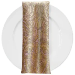 Paisley Jacquard Table Napkin in Rose/Gold