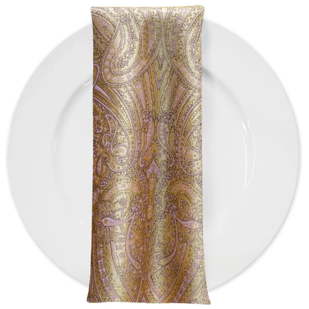 Paisley Jacquard Table Napkin in Rose/Gold