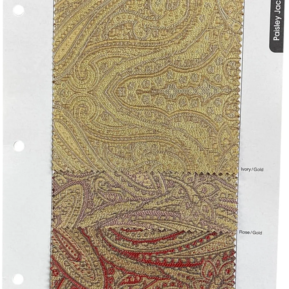 Paisley Jacquard Table Runner in Gold and Ivory