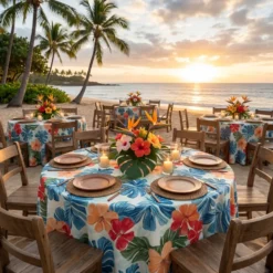 Palm Paradise (Slub Print) Table Linen