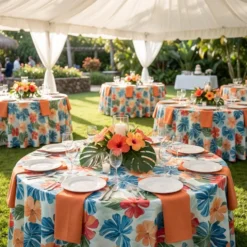 Palm Paradise (Slub Print) Table Linen