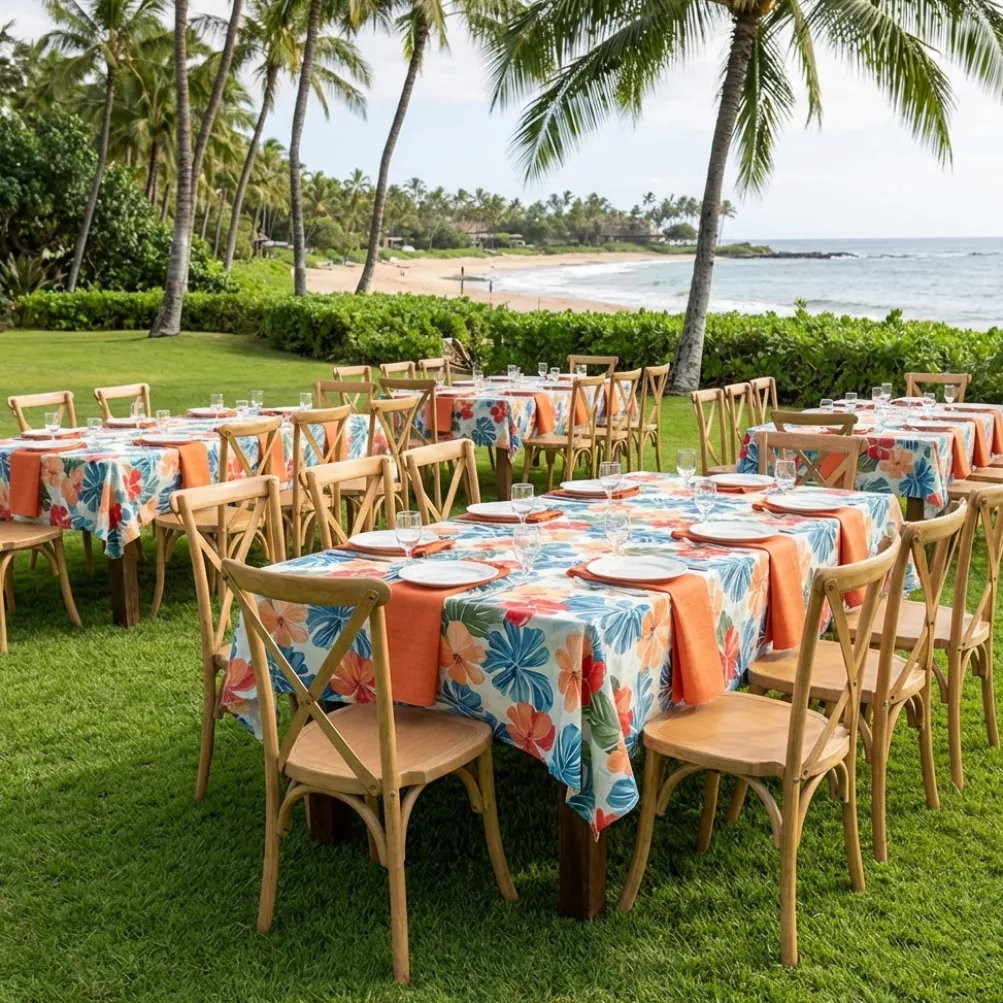 Palm Paradise (Slub Print) Table Linen
