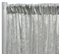 Panne (Crush) Velvet Drapery Panel in White