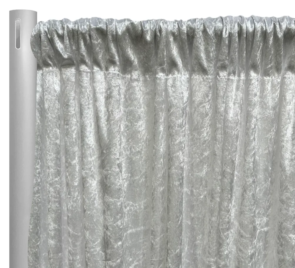 Panne (Crush) Velvet Drapery Panel in White