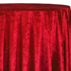 Panne (Crush) Velvet Table Linen in Red