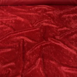 Panne (Crush) Velvet Table Linen in Red