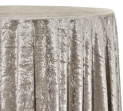 Panne (Crush) Velvet Table Linen in Bone
