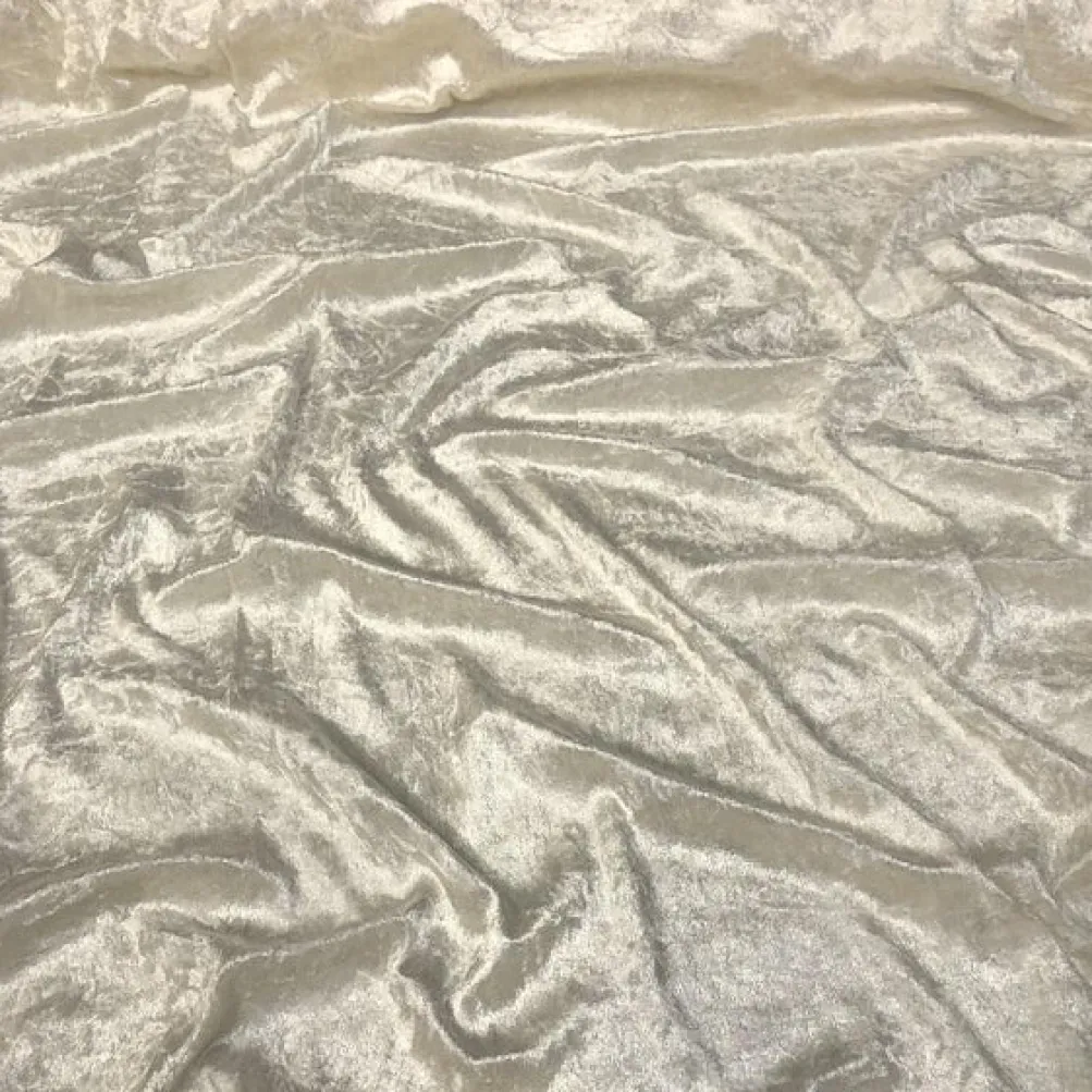 Panne (Crush) Velvet Table Linen in Ivory