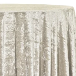 Panne (Crush) Velvet Table Linen in Ivory
