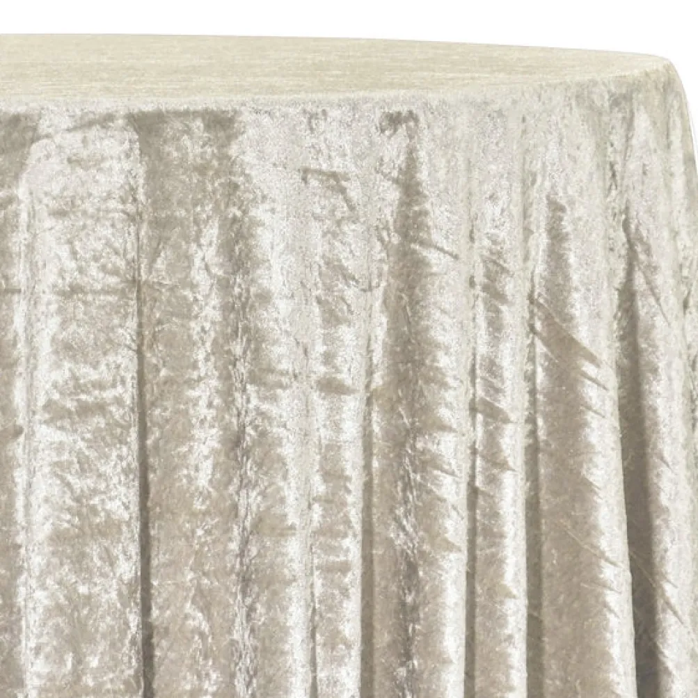 Panne (Crush) Velvet Table Linen in Ivory