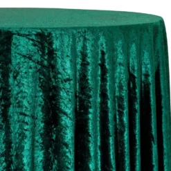 Panne (Crush) Velvet Table Linen in Hunter Green