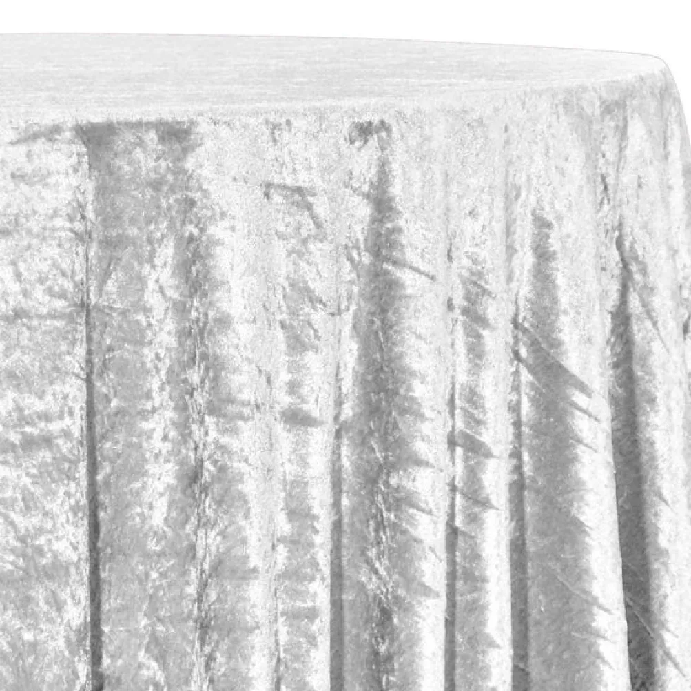 Panne (Crush) Velvet Table Linen in White