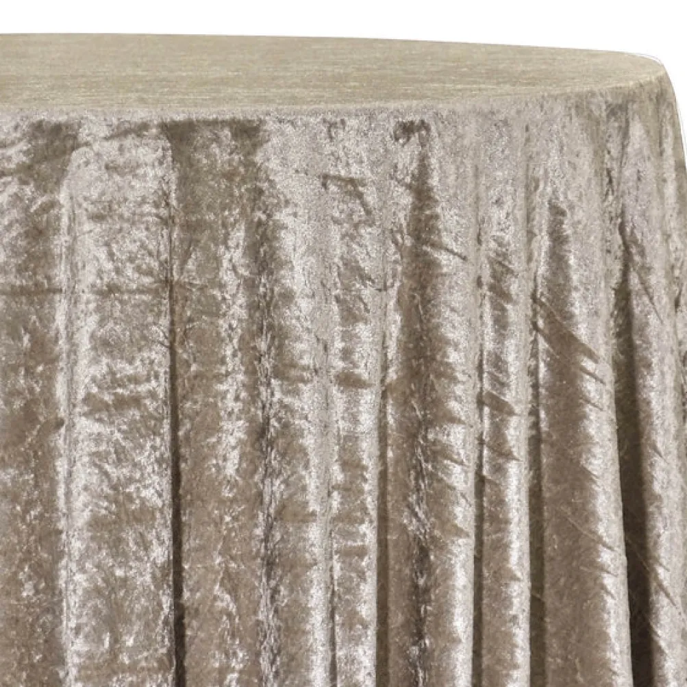 Panne (Crush) Velvet Table Linen in Taupe