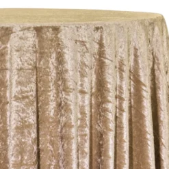 Panne (Crush) Velvet Table Linen in Lt Gold