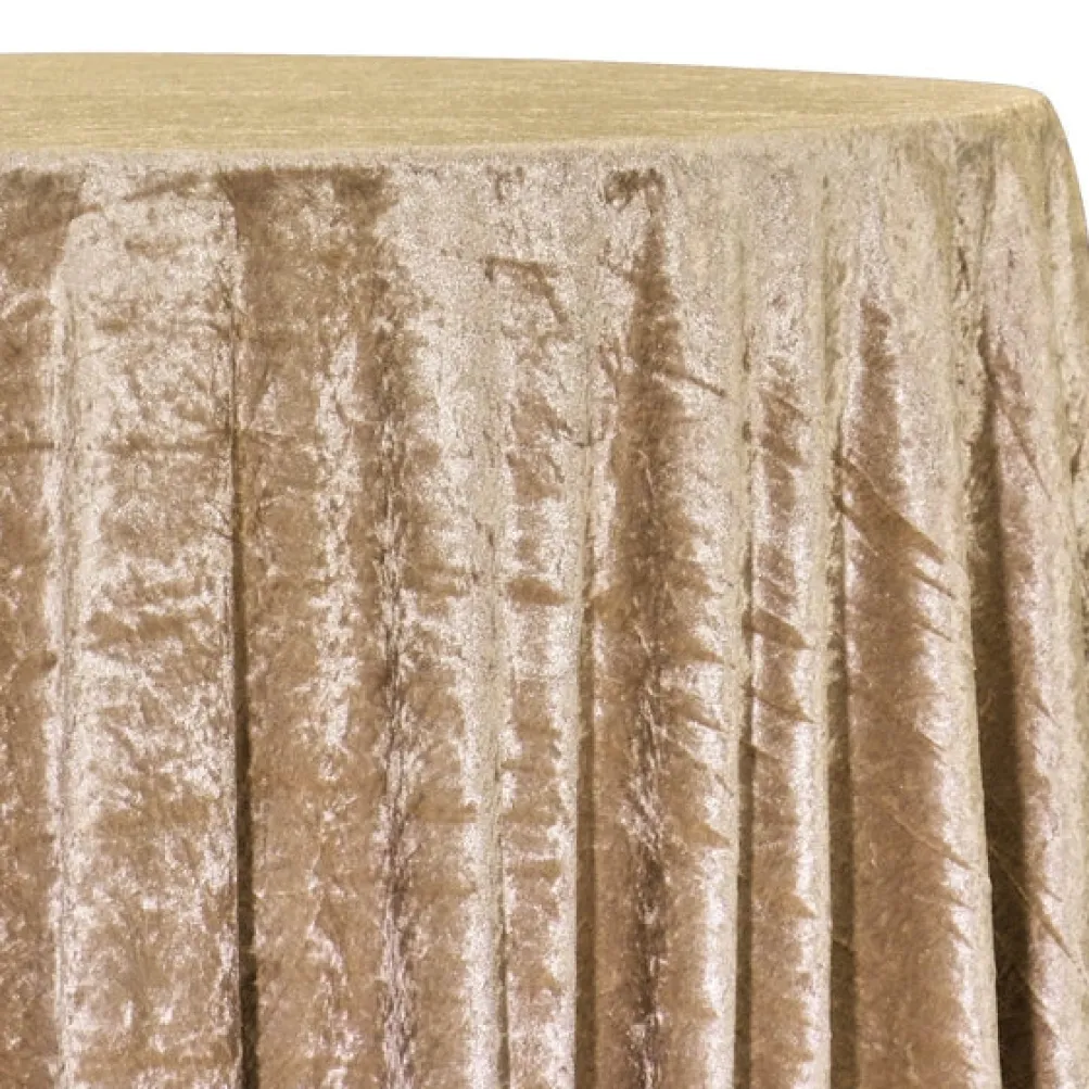 Panne (Crush) Velvet Table Linen in Lt Gold