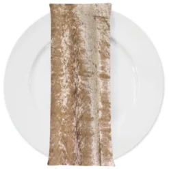 Panne (Crush) Velvet Table Napkin in Lt Gold