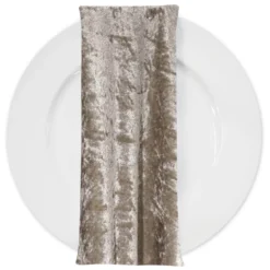 Panne (Crush) Velvet Table Napkin in Taupe