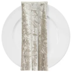 Panne (Crush) Velvet Table Napkin in Ivory