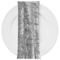 Panne (Crush) Velvet Table Napkin in Silver