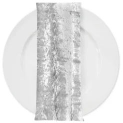 Panne (Crush) Velvet Table Napkin in White