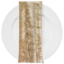 Panne (Crush) Velvet Table Napkin in Gold