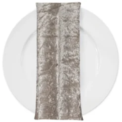 Panne (Crush) Velvet Table Napkin in Bone