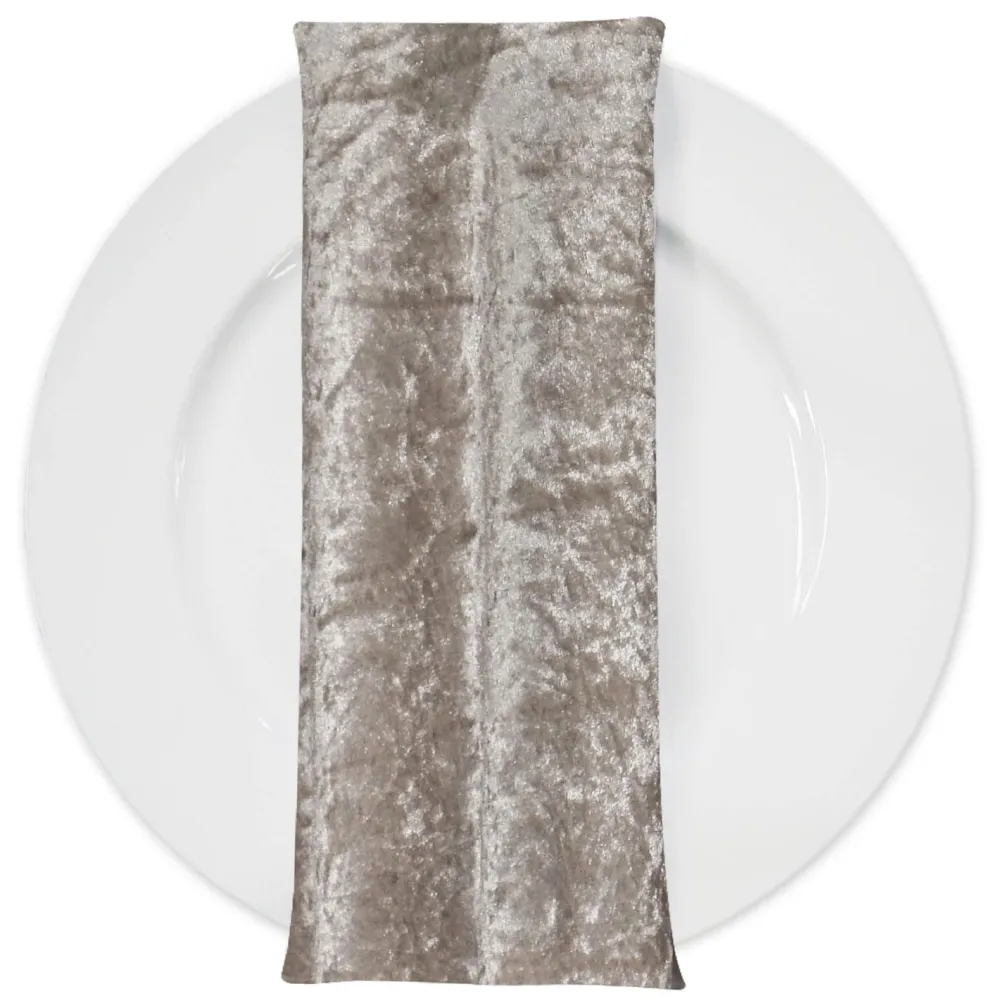 Panne (Crush) Velvet Table Napkin in Bone