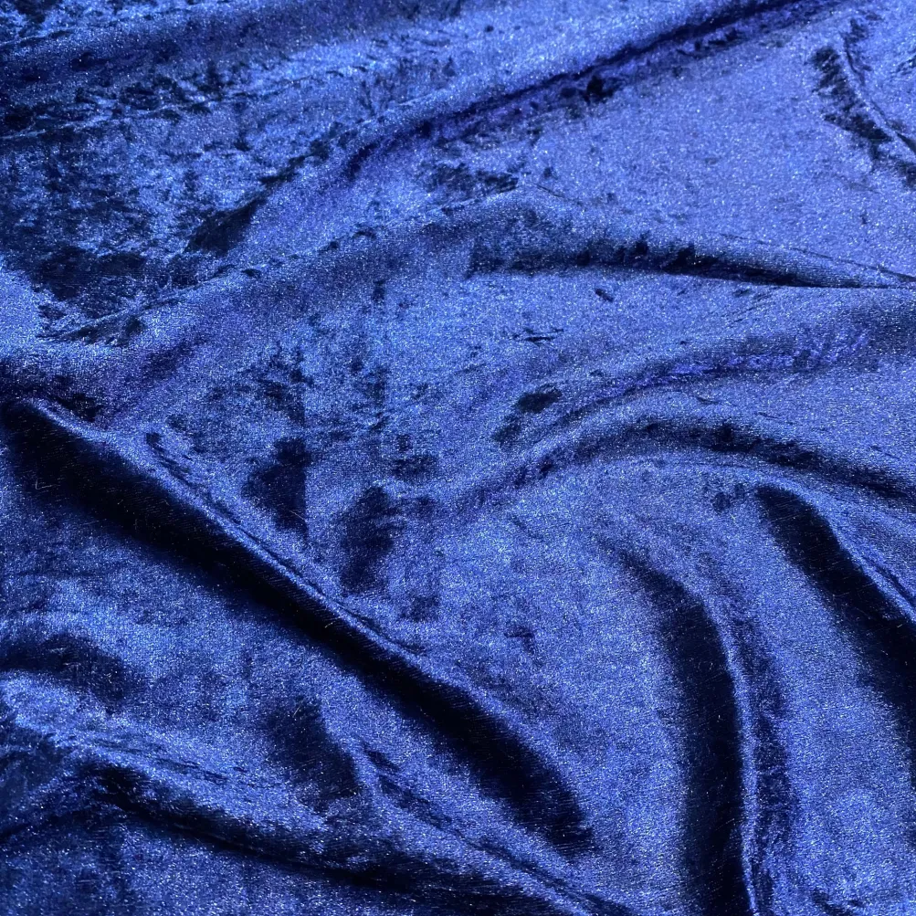 Panne (Crush) Velvet Table Runner in Navy