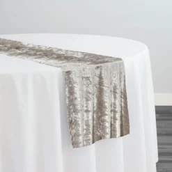 Panne (Crush) Velvet Table Runner in Bone