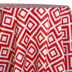 Paragon Print (Lamour) Table Linen in Red