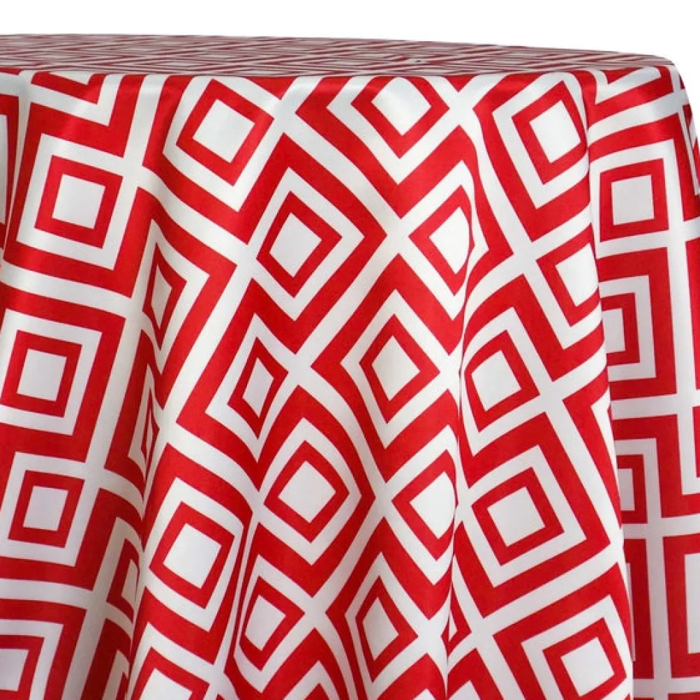 Paragon Print (Lamour) Table Linen in Red