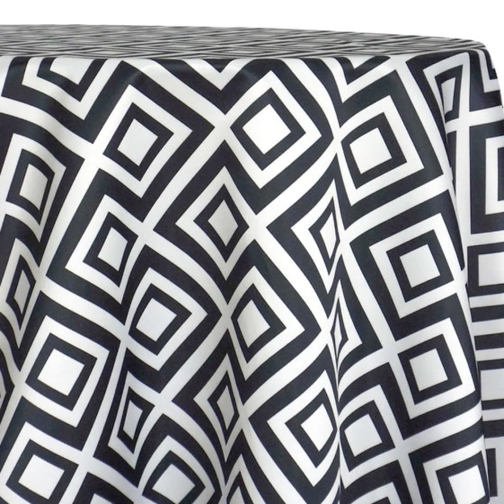 Paragon Print (Lamour) Table Linen in Black and White