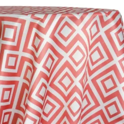 Paragon Print (Lamour) Table Linen in Coral