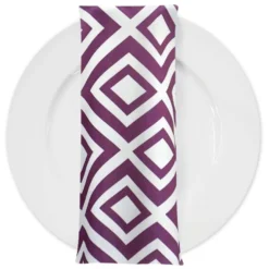 Paragon Print (Lamour) Table Napkin in Plum