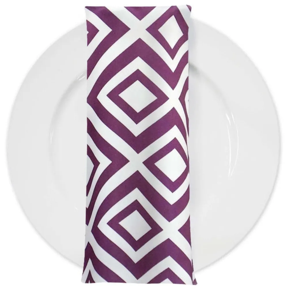 Paragon Print (Lamour) Table Napkin in Plum
