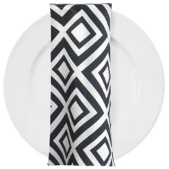 Paragon Print (Lamour) Table Napkin in Black and White