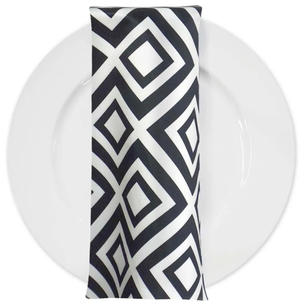 Paragon Print (Lamour) Table Napkin in Black and White