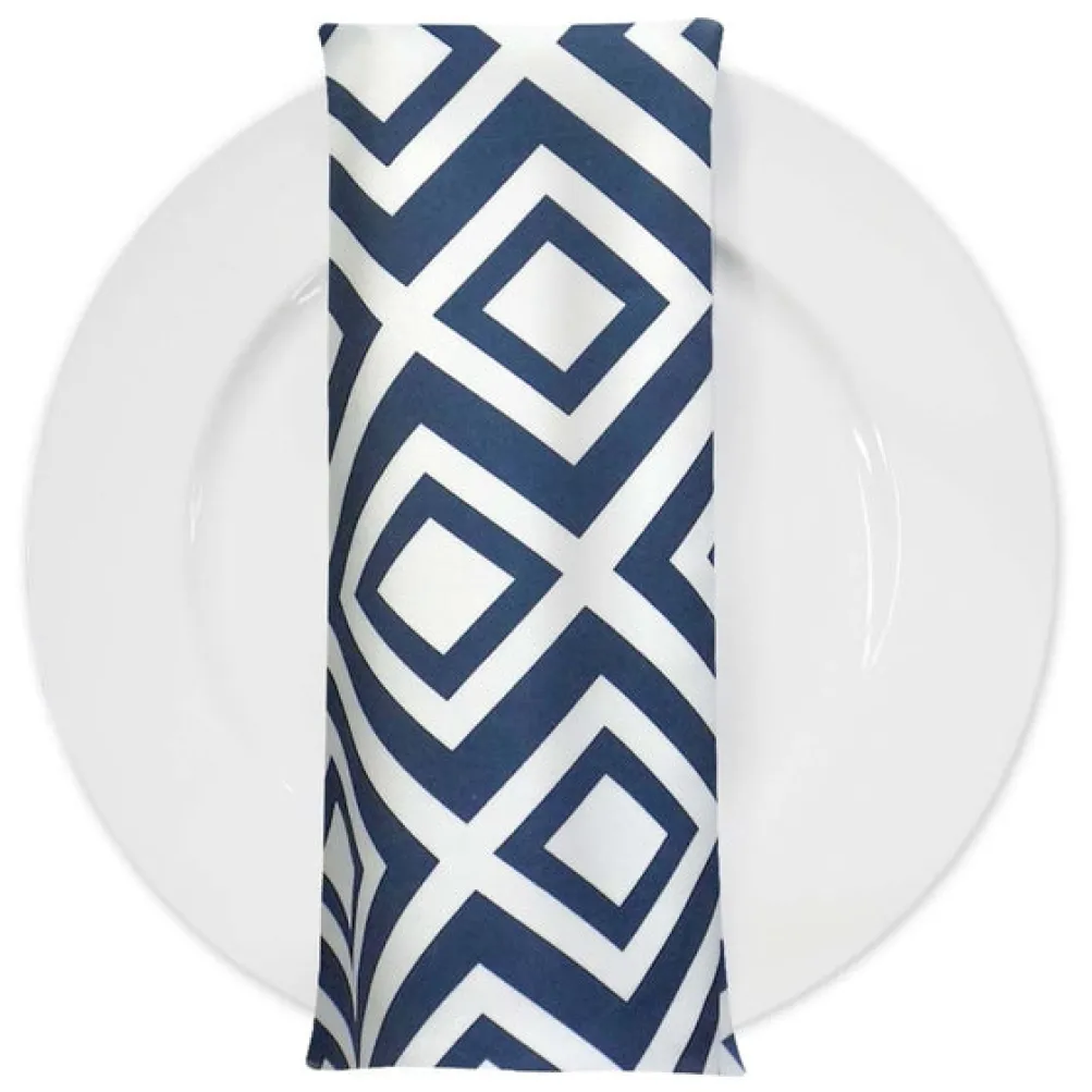 Paragon Print (Lamour) Table Napkin in Navy