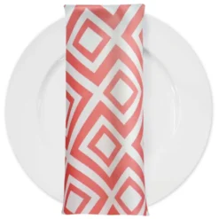 Paragon Print (Lamour) Table Napkin in Coral