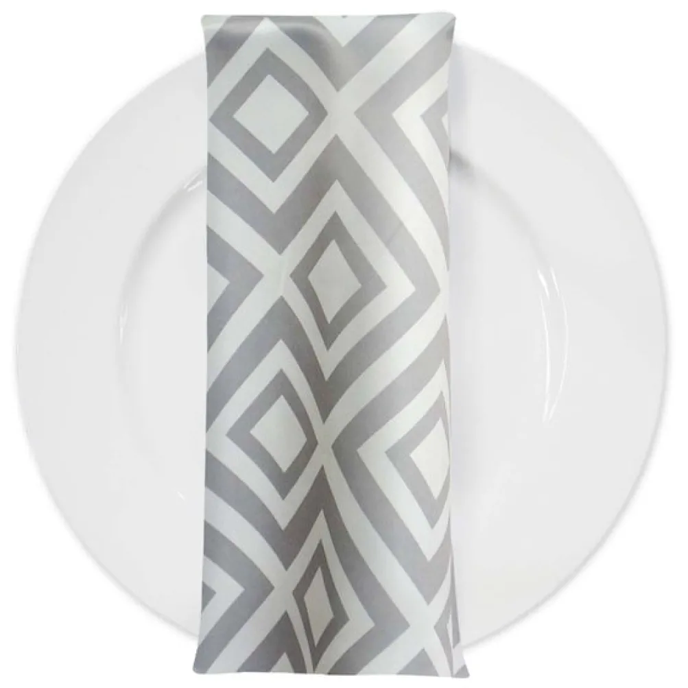 Paragon Print (Lamour) Table Napkin in Silver